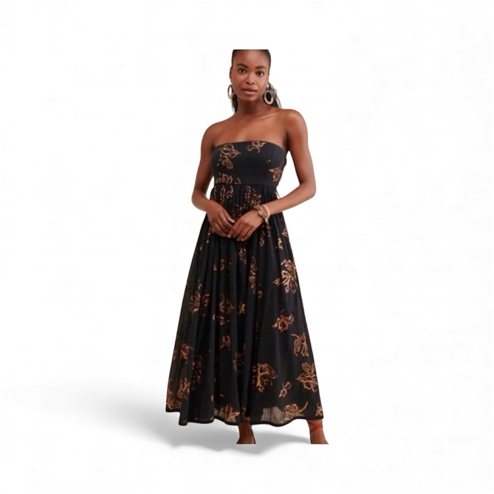 Free People Baja Babe Maxi Dress Dark Combo Black Floral S NWT – Item 168